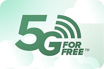 Bold, stylized '5G for Free' text prominently displayed on a mint-green background.