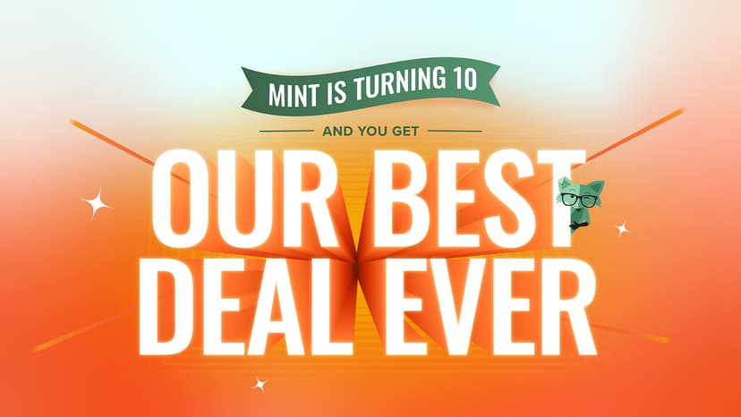 Mint 10-Year Promo with "Our Best Deal Ever" text