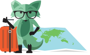 Fox holding a map