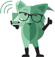 Fox with mobile phone